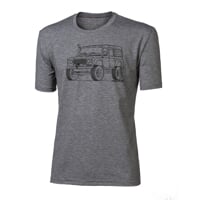 CLASSIC "DEFENDER" men's t-shirt with bamboo black melange