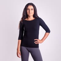 AKINA Dámske bambusové tričko s 3/4 rukávom čierna