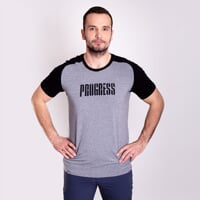BRANDON pánske bambusové tričko čierna/sivý melír