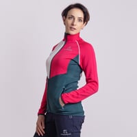 GLACIERA dámska funkčná mikina fuchsie/biela/zelená