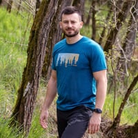 HRUTUR "FOREST" pánske merino tričko petrol melír