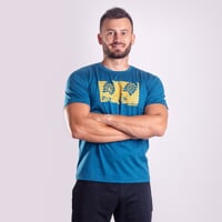 HRUTUR "RAM" pánske merino tričko petrol melír