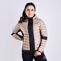 JANNU dámská hybridní bunda kapučíno/černá