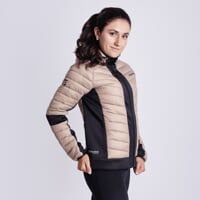 JANNU dámská hybridní bunda kapučíno/černá
