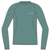 MA NDR 125 pánske merino tričko s dlhým rukávom zeleno-modrá