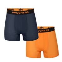 MA SKN 125 2-PACK set pánských merino boxerek čeirno-modrá + oranžová
