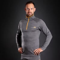 MB TRZ pánsky termo rolák so zipsom sivý melír/petrol