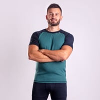 MS TKR pánske funkčné tričko čierná (sivá)/zelená (šedá