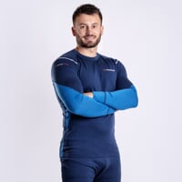MW NDR 170 pánské merino triko s dlouhým rukávem čIerný melír