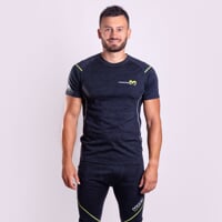 MW NKR pánské merino triko s krátkým rukávem čierný melír