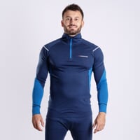 MW NRZ pánský funkční merino rolák s krátkým zipem tm.modrá/modrá