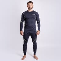 MW SDN 170 pánské dlouhé merino spodky čierný melír
