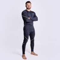 MW SDN 170 pánské dlouhé merino spodky čierný melír
