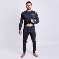 MW SDN 170 pánské dlouhé merino spodky čierný melír