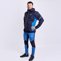 PRODIGY MAN pánské zimní elastické kalhoty černo-modrá/modrá