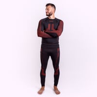 SEAMLESS-BAMBOO SET MEN súprava pánskej termobielizne čierna/oranž