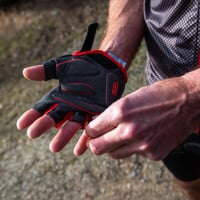 SOLAR MITTS cyklistické rukavice bez prstov čierna/červená
