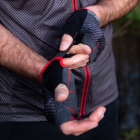 SOLAR MITTS cyklistické rukavice bez prstov čierna/červená