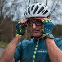SOLAR MITTS cyklistické rukavice bez prstov petrol/limetka