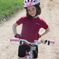 TRAFFICO dětský cyklistický dres vínová