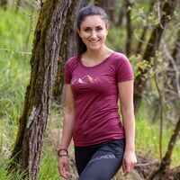 VINKA "MOUNTAINS" dámske merino tričko bordó melír