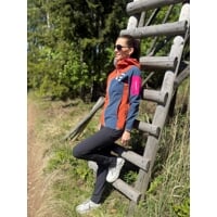WOOLCRAFT LADY dámska bunda s merinom terakota/tm.modrá