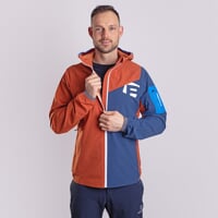 WOOLCRAFT MAN pánska bunda s merinom terakota/tm.modrá