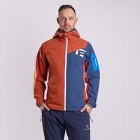 WOOLCRAFT MAN pánska bunda s merinom terakota/tm.modrá