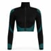 GEMA CROP LS dámská bezešvá sportovní mikina černá/zelená